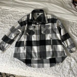 Black & white flannel Shacket